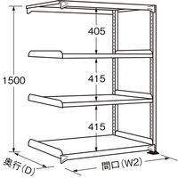 サカエ ラークラック(ホワイト/150kg/高さ1500/連結) RLS-9344R 1台（直送品）