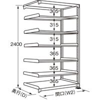 サカエ ラークラック(ホワイト/150kg/高さ2400/連結) RLS-3327R 1台（直送品）