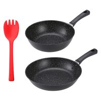 貝印 3点セット フライパン 深型24cm ・ 26cm 調理スプーン IH対応 1セット(3組)