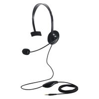 エレコム ヘッドセット 有線 4極接続 片耳 オーバーヘッド マイク付き ヘッドホン HS-HP14MTBK 1個（直送品）