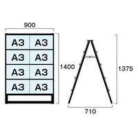 常磐精工 ブラックカードケーススタンド看板 A3横16両面 BCCSKA3Y16R 1台（直送品）