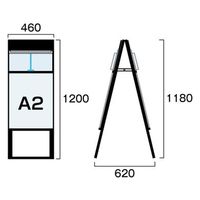 常磐精工 ブラックカタログケーススタンド看板 Dタイプ A2両面 BKCSKDA2R 1台（直送品）