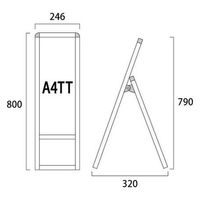常磐精工 ブラックバリウススタンド看板 A4縦縦片面 BVASKAC-A4TTK 1台（直送品）