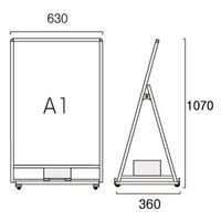 常磐精工 ブラックバリウススタンド看板バッテリーLED A1L片面 BVASKBALED-A1LK 1台（直送品）