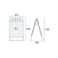常磐精工 ポスター用スタンド看板パンフレットケース付 A1両面ホワイト(屋外用) PSSKPA1RWG 1台（直送品）
