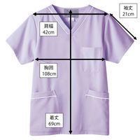 高浜ユニフォーム スクラブ 男女兼用 TU-S205 ラベンダー L（わけあり品）