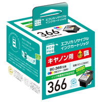 エコリカ キヤノン（Canon）用 リサイクルインク ECI-C366C 3色一体型 1個
