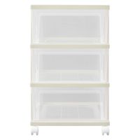 アイリスオーヤマ 収納 収納ケース 幅39×奥行50×高さ59cm キャスター付き 衣類収納 クローゼットチェスト NSCLZ-503 ライトベージュ（直送品）