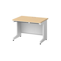 プラス スチールOAデスク フラットライン＋(プラス) 平机 引出付 メープル天板/ホワイト脚 幅1000×奥行700×高さ720ｍｍ 1台