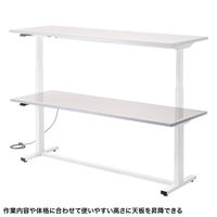 サンワサプライ 電動昇降作業台 塩ビ天板 幅1800×奥行600mm ベージュ×ホワイト ERD-WDKP18060BG 1台（直送品）