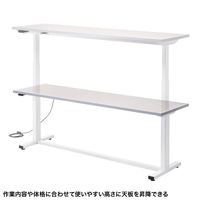 サンワサプライ 電動昇降作業台 塩ビ天板 幅1800×奥行500mm ベージュ×ホワイト ERD-WDKP18050BG 1台（直送品）