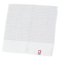 【LAKOLE/ラコレ】 今治産ハンドタオル（ストライプ） ホワイト 1セット（1枚×2）