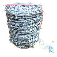 山喜産業 鬼針金(有刺鉄線) バーブドワイヤー 鉄 ユニクロメッキ #14×100m 1巻(100m)（直送品）