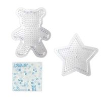 カワダ パーラービーズ かたちプレートセット くまとスター(透明) 80-30031 1個