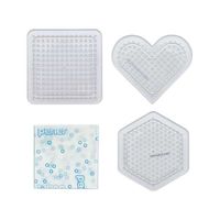カワダ パーラービーズ プレートセット S 四角形と六角形とハート形(透明) 80-30029 1個