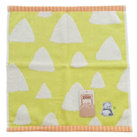 林 ウォッシュタオル ふんわり無撚糸 カントリーズー パンダ 12枚セット グリーン WN502700 1セット(12枚入)（直送品）