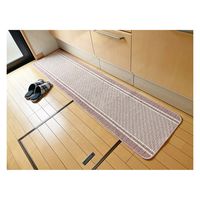 マルナカ 日本製キッチンマット:コットンライン45x180cmピンク 1825 1セット(3枚)（直送品）