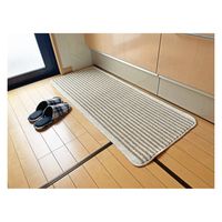 マルナカ 日本製キッチンマット:黄麻ストライプ50x120cmナチュラル 1713 1セット(3枚)（直送品）