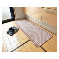 マルナカ 日本製キッチンマット:コットンライン45x120cmピンク 1821 1セット(3枚)（直送品）