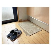 マルナカ 日本製バスマット:コットンライン45x60cmベージュ 2022 1セット(5枚)（直送品）