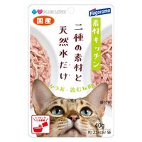 プラスラブ 素材キッチン 二種の素材と天然水だけ かつお・鶏むね肉 猫用 国産 40g 12袋 キャットフード パウチ