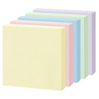 アスクル はたらく ふせん 付箋  50×50mm パステル5色アソート （正方形ミニ） 10冊 オリジナル（わけあり品）