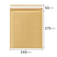 【クッション付封筒】緩衝材付宅配ペーパーバッグ W240×H275mm 茶 1セット（50枚）ヘッズ MKR-TBP2