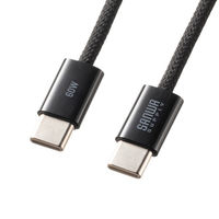 サンワサプライ  USB Type-Cシリコンメッシュケーブル（PD60W・1m・ブラック） KU-CCP60SM10BK（直送品）