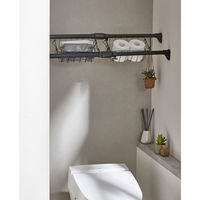 アイリスオーヤマ 突っ張り棒 強力 物干し 幅75～120cm 衣類収納 工具不要 強力伸縮棒 H-NPJ-120R ブラック（直送品）