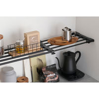 アイリスオーヤマ 伸縮棚アダプター付き ブラック H-J-NST75R 1個