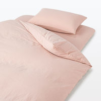 無印良品 洗いざらし敷ふとんシーツ S 兼浅型ボックスシーツ 100×200×3-10cm用 ピンク 良品計画