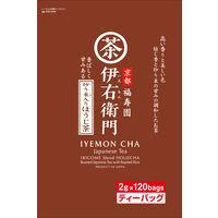 【水出し可】宇治の露製茶　伊右衛門 炒り米入りほうじ茶ティーバッグ 大容量　　1セット（1袋（120バッグ入）×4）　個包装