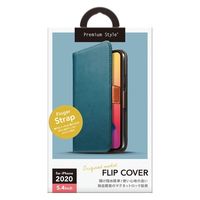 PGA iPhone12 mini用 フリップカバー PUレザーダメージ加工 ブルー PG-20FFP01BL 1個