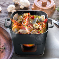 イシガキ スクエアポット 14cm ガラス蓋付 コンロセット IH対応 4239 1個（直送品）