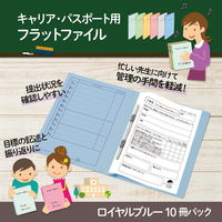プラス 紙製ファイル キャリア・パスポート フラットファイルA4 児童用 ロイヤルブルー 91381 1冊