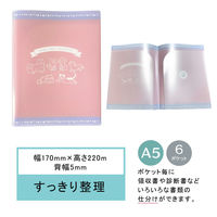エヒメ紙工 クリアファイル A5サイズ 6ポケット ピンク PET-FP 1冊