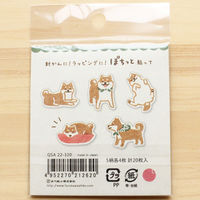 古川紙工 和紙フレークシール ぽちっと しばいぬ QSA22 1個