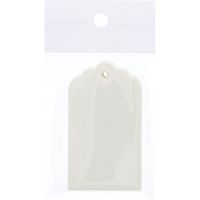 シモジマ ペーパータグ スカラップ S 白無地 007232501 1袋(50枚)