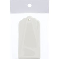 シモジマ ペーパータグ スカラップ L 白無地 007232502 1袋(50枚)