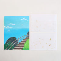 包む レターセット 海と猫 TL0A4 1パック