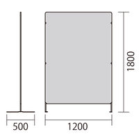 アスクル　マルチワーク　クロススクリーン　幅1200×奥行500×高さ1800mm　ライトグレー　1台 オリジナル