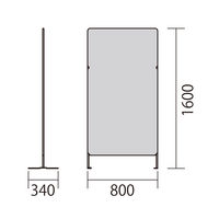 アスクル　マルチワーク　制菌・防炎クロススクリーン 幅800×奥行340×高さ1600mm　サンドベージュ　1台 オリジナル