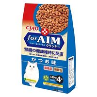 いなば CIAO チャオ for AIMクランキー かつお味 総合栄養食 国産（140g×4袋入）3袋 キャットフード