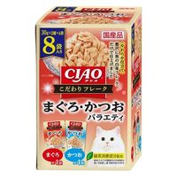 いなば CIAO チャオ こだわりフレーク まぐろ・かつおバラエティ 国産（30g×8袋）3箱 キャットフード 猫用 パウチ