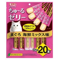 いなば CIAO チャオ スティック ちゅ～るゼリー まぐろ 海鮮ミックス味 国産（15g×20本入）3袋 猫用 おやつ ちゅーる
