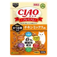 いなば CIAO チャオ プレミアム かつお節入り チキンミックス味 総合栄養食 国産 200g 3袋 キャットフード