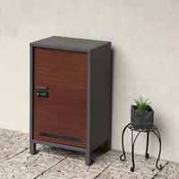 MOJYU 宅配ボックス【Vasco(ヴァスコ)】(ダークグレー/ブラウン木目) PBX-111 1台（直送品）