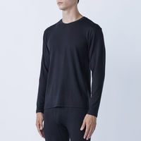 おたふく手袋 発熱吸汗速乾クルーネックシャツ ブラック Mサイズ JW-155 1枚（直送品）