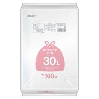 ゴミ袋 半透明 結びひも付 ポリ袋 普通 30L 100枚入 5パック 厚さ：0.015mm オルディ