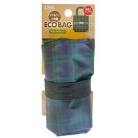 ヤマショウ ゴムでまとまるエコバッグ 撥水加工 チェックグリーン YOS-001CKGR 1枚（直送品）